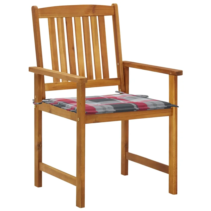 Chaises de jardin avec coussins lot de 4 Bois d'acacia massif - 2