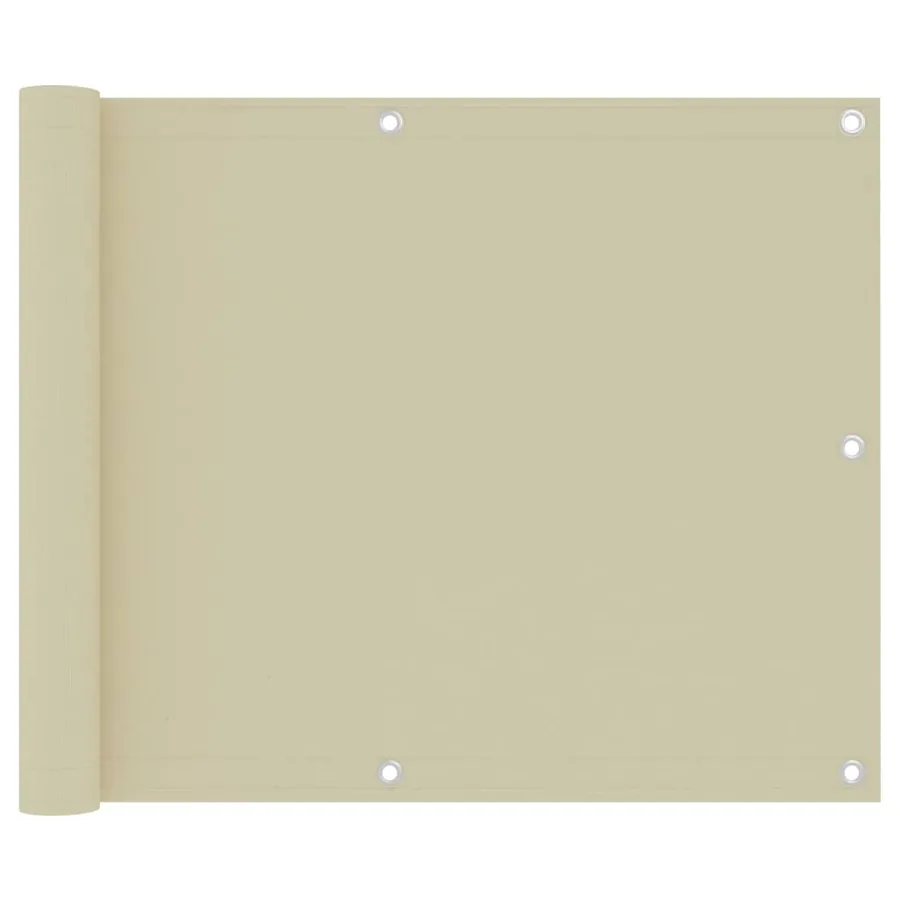Écran de balcon Crème 75x300 cm Tissu Oxford