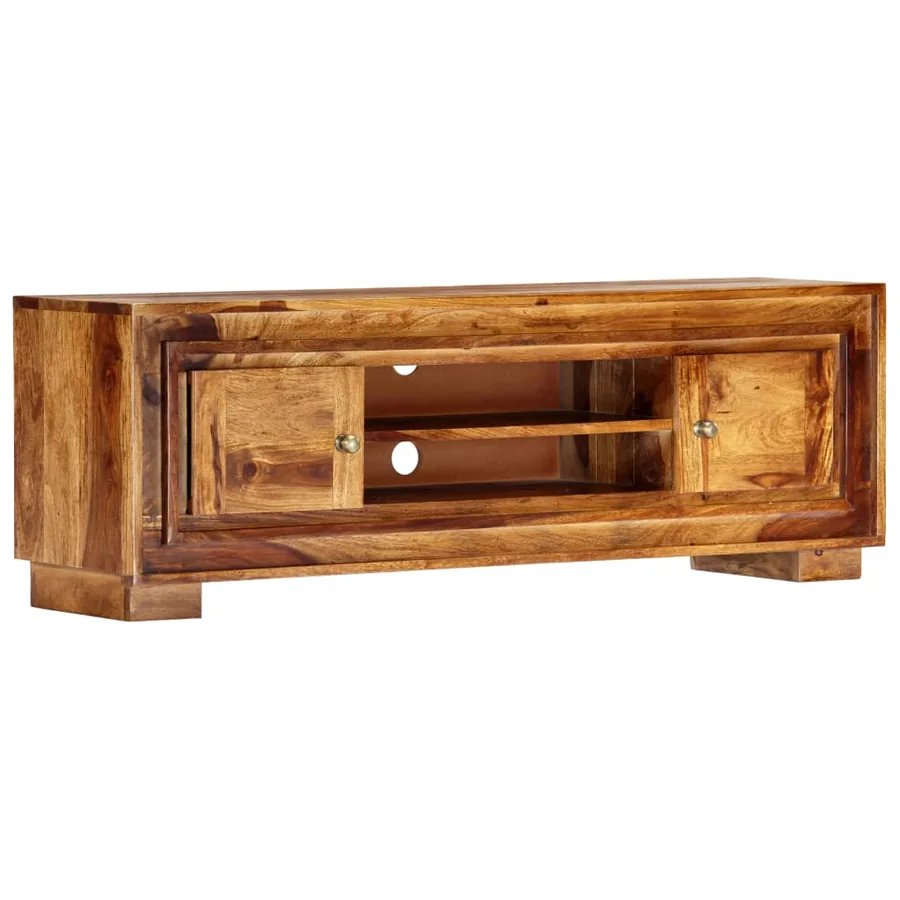 Meuble TV 118x30x40 cm Bois de Sesham massif - 11