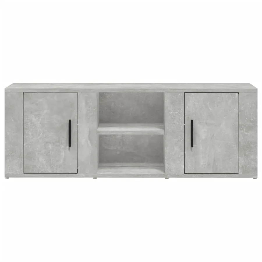 Meuble TV Gris béton 100x31,5x35 cm Bois d'ingénierie - 5