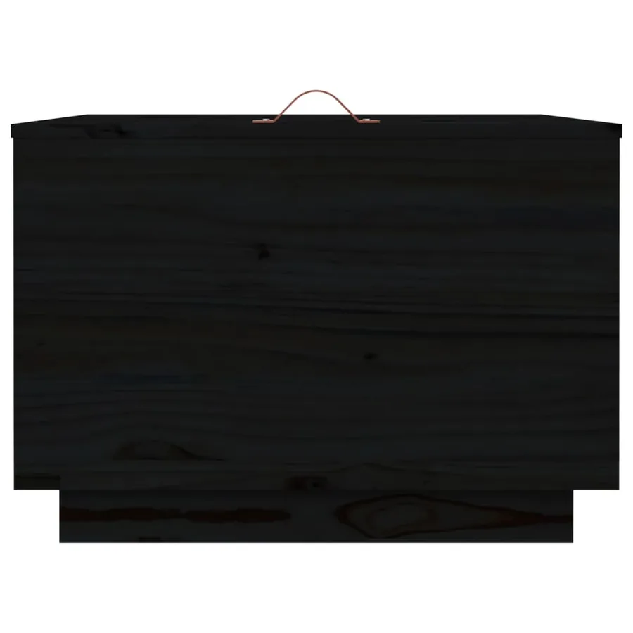 Boîtes de rangement et couvercles 3 pcs Noir Bois massif de pin - 7