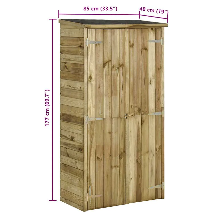 Abri à outils pour jardin Pin 85x48x177 cm - 8