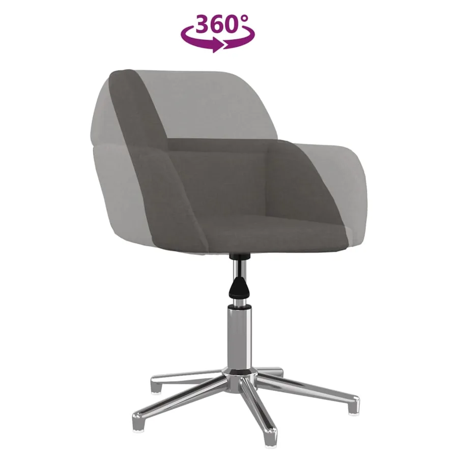 Chaises pivotantes à manger lot de 2 Gris foncé Tissu - 7