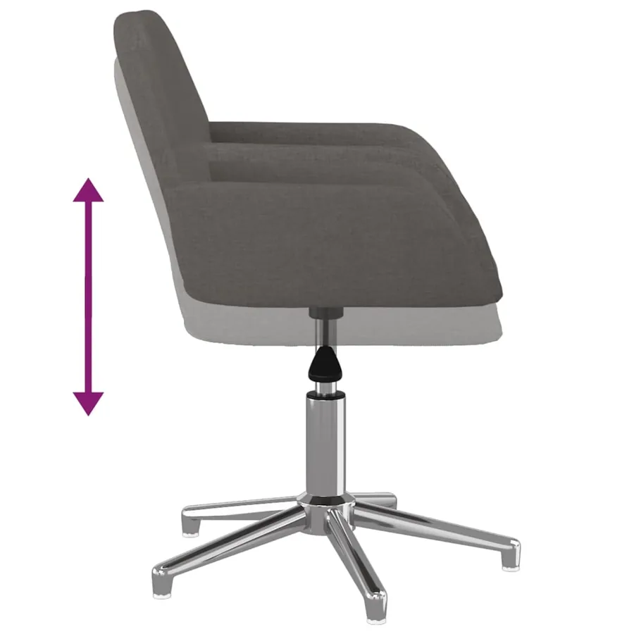 Chaises pivotantes à manger lot de 2 Gris foncé Tissu - 8