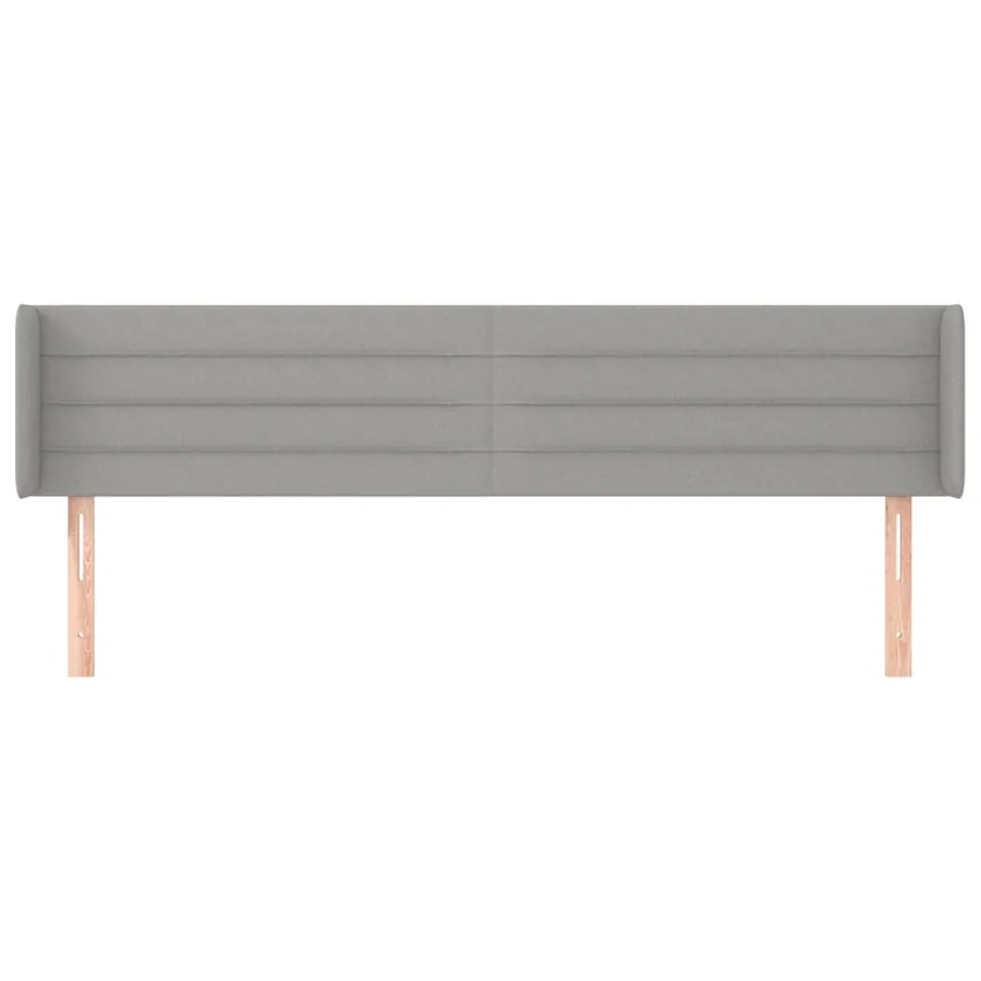 Tête de lit avec oreilles Gris clair 203x16x78/88 cm Tissu - 3