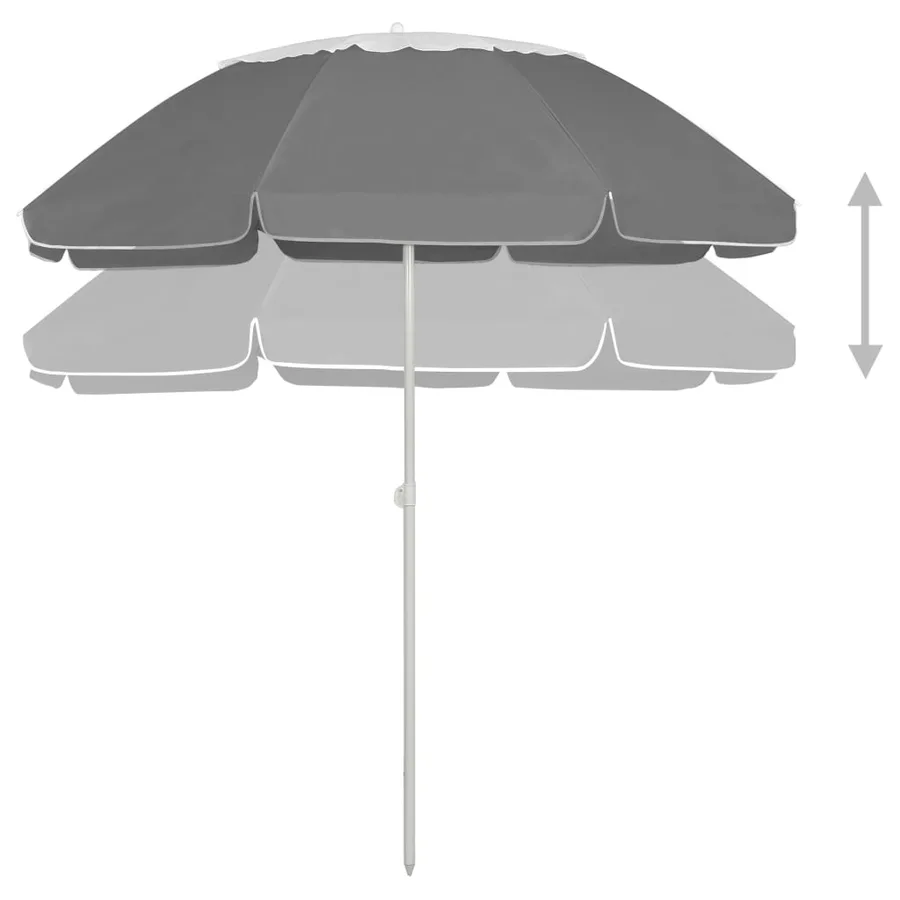 Parasol de plage anthracite 300 cm - 2