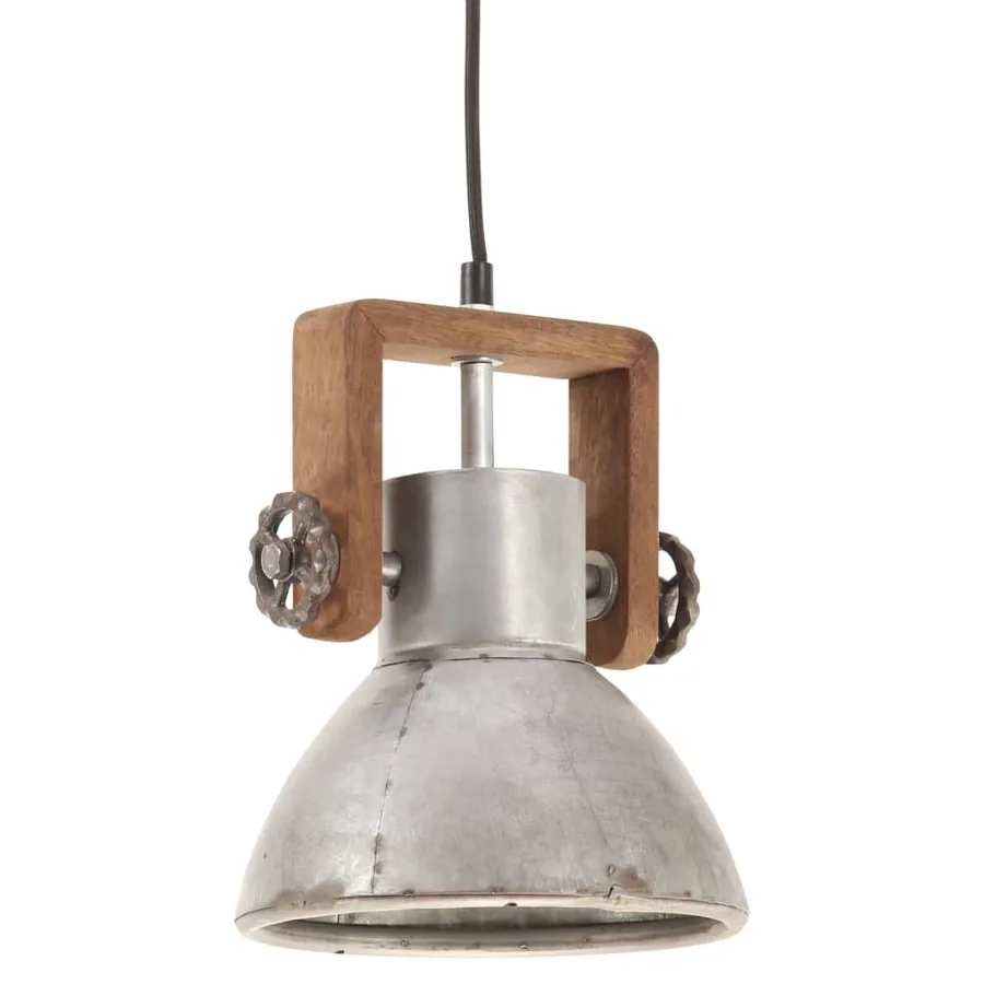 Lampe suspendue industrielle 25 W Argenté Rond 19 cm E27 - 2
