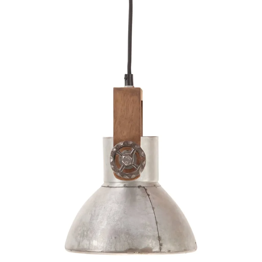 Lampe suspendue industrielle 25 W Argenté Rond 19 cm E27 - 4