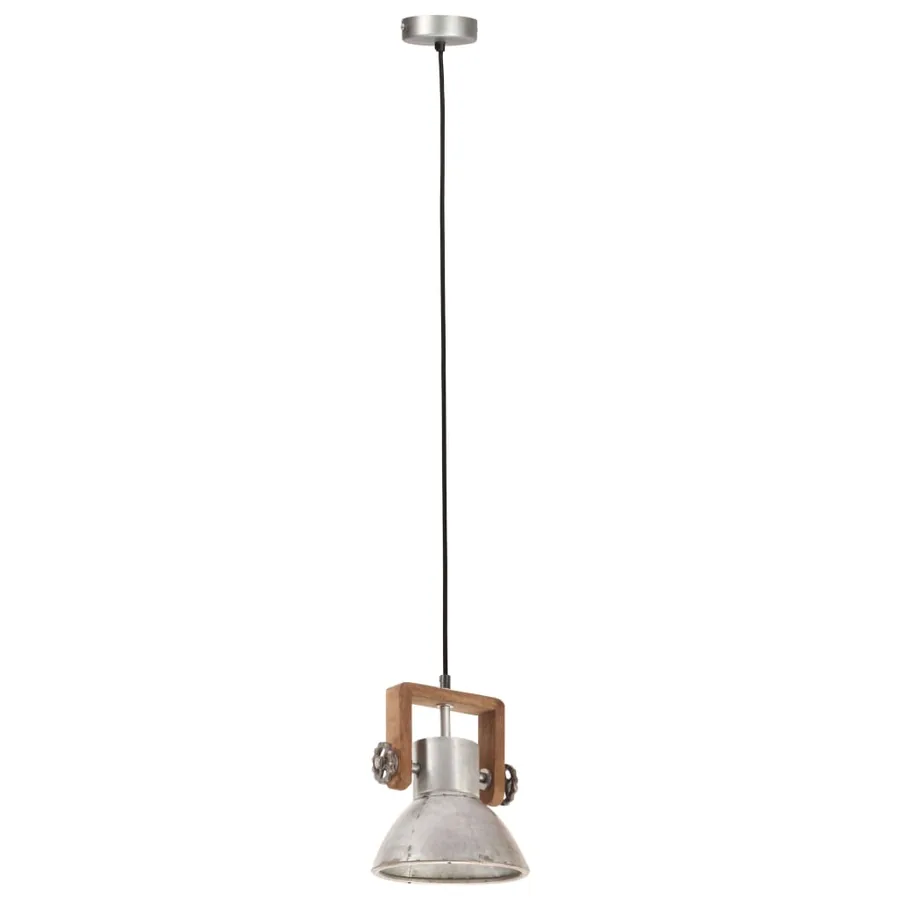 Lampe suspendue industrielle 25 W Argenté Rond 19 cm E27 - 5