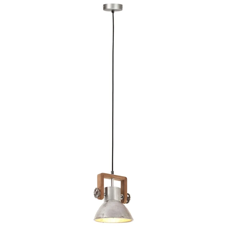 Lampe suspendue industrielle 25 W Argenté Rond 19 cm E27 - 6