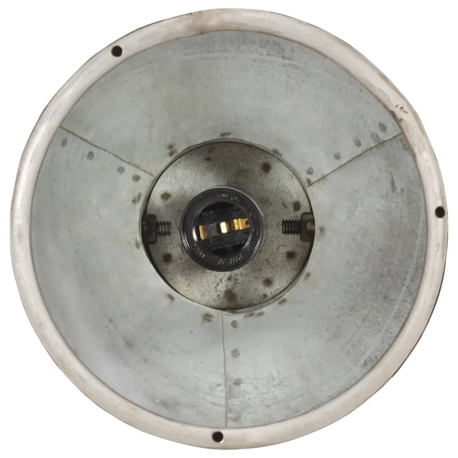 Lampe suspendue industrielle 25 W Argenté Rond 19 cm E27 - 8