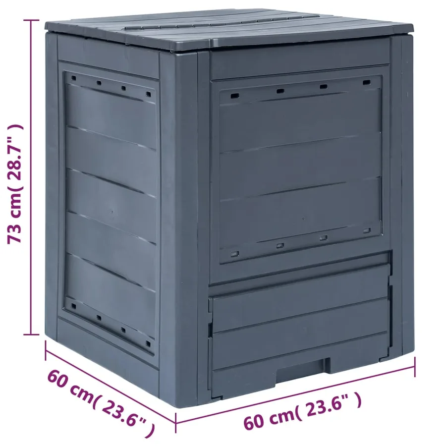 Bac à compost de jardin Gris 60x60x73 cm 260 L - 7