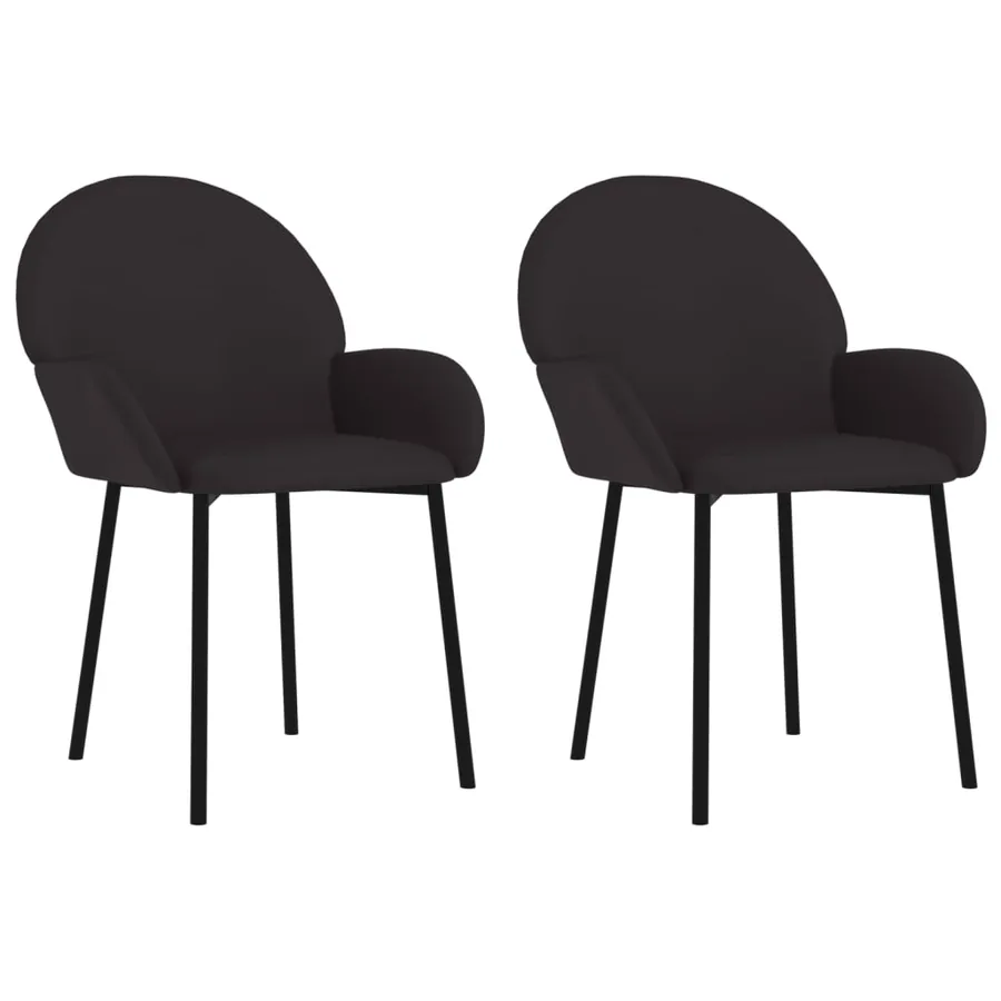 Chaises à manger lot de 2 noir similicuir - 2