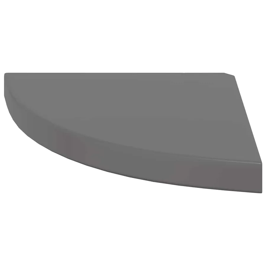 Étagère d'angle flottante gris brillant 35x35x3,8 cm MDF - 5