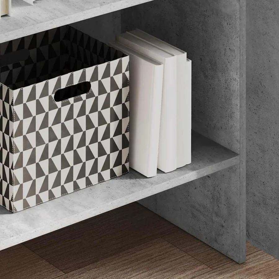 Bibliothèque Gris béton 60x35x180 cm Bois d’ingénierie - 3