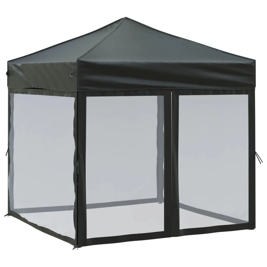 Tente de réception pliable avec parois Noir 2x2 m - 2