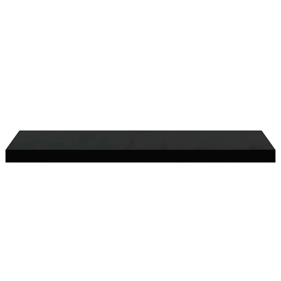 Étagère murale flottante 2 pcs Noir brillant 80x23,5x3,8 cm MDF - 6