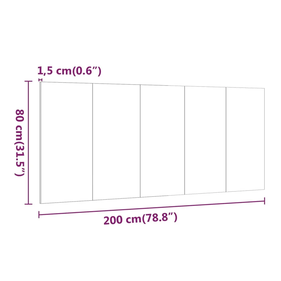 Tête de lit Chêne fumé 200x1,5x80 cm Bois d'ingénierie - 7