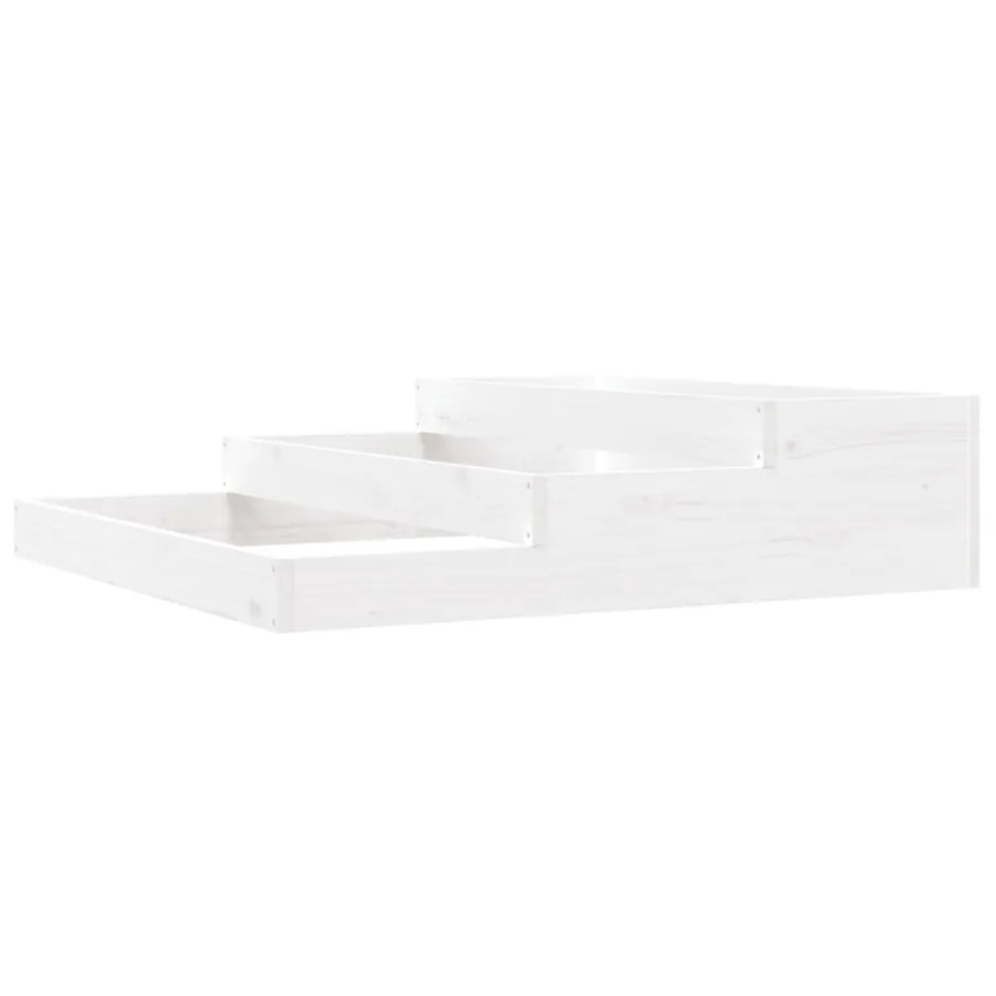 Jardinière Blanc 107x107x27 cm Bois massif de pin - 2