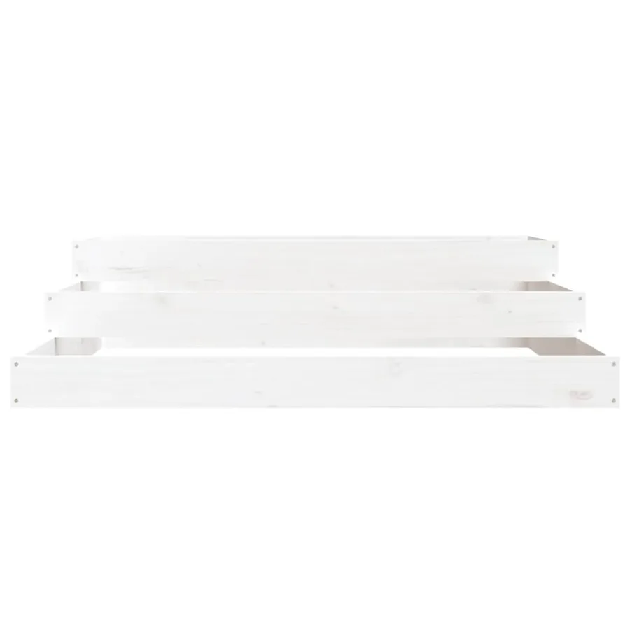 Jardinière Blanc 107x107x27 cm Bois massif de pin - 4
