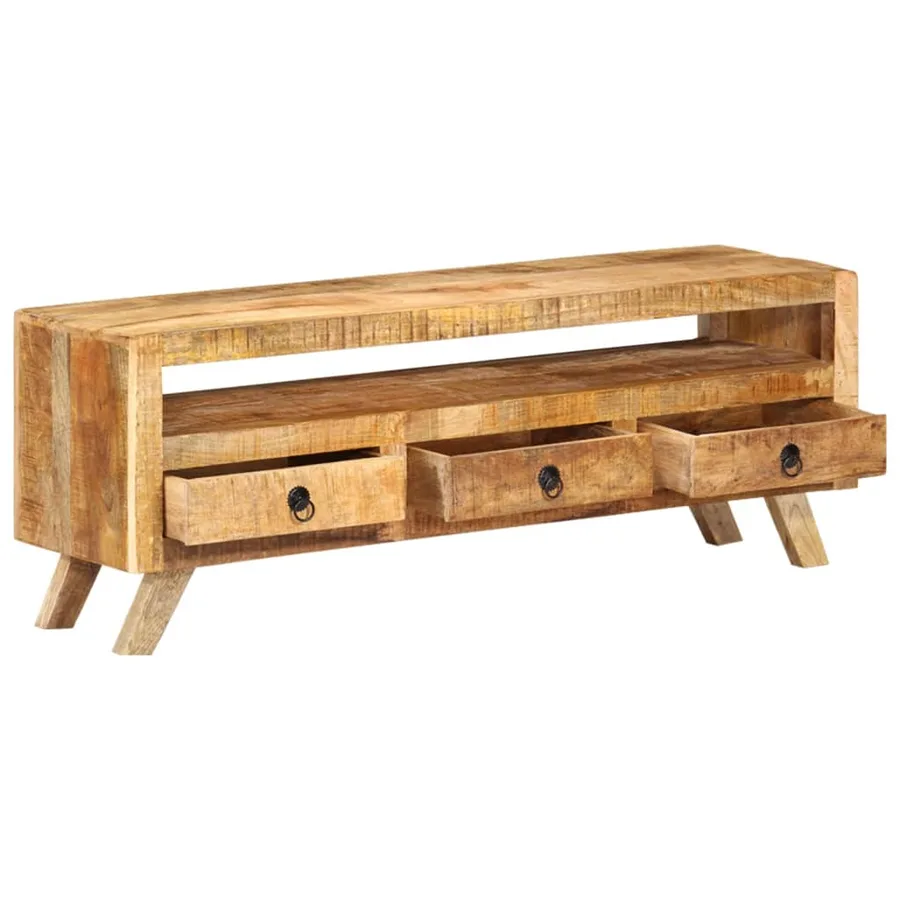 Meuble TV 110x30x40 cm Bois massif de manguier - 3
