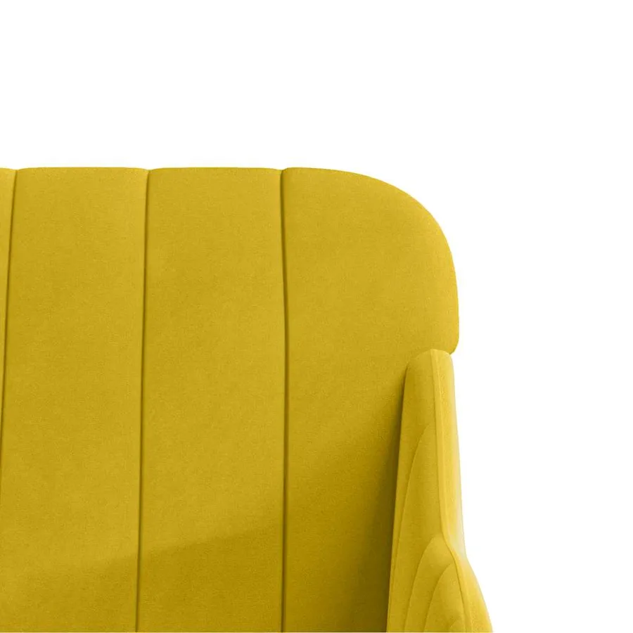 Banc Jaune 110x76x80 cm Velours - 6