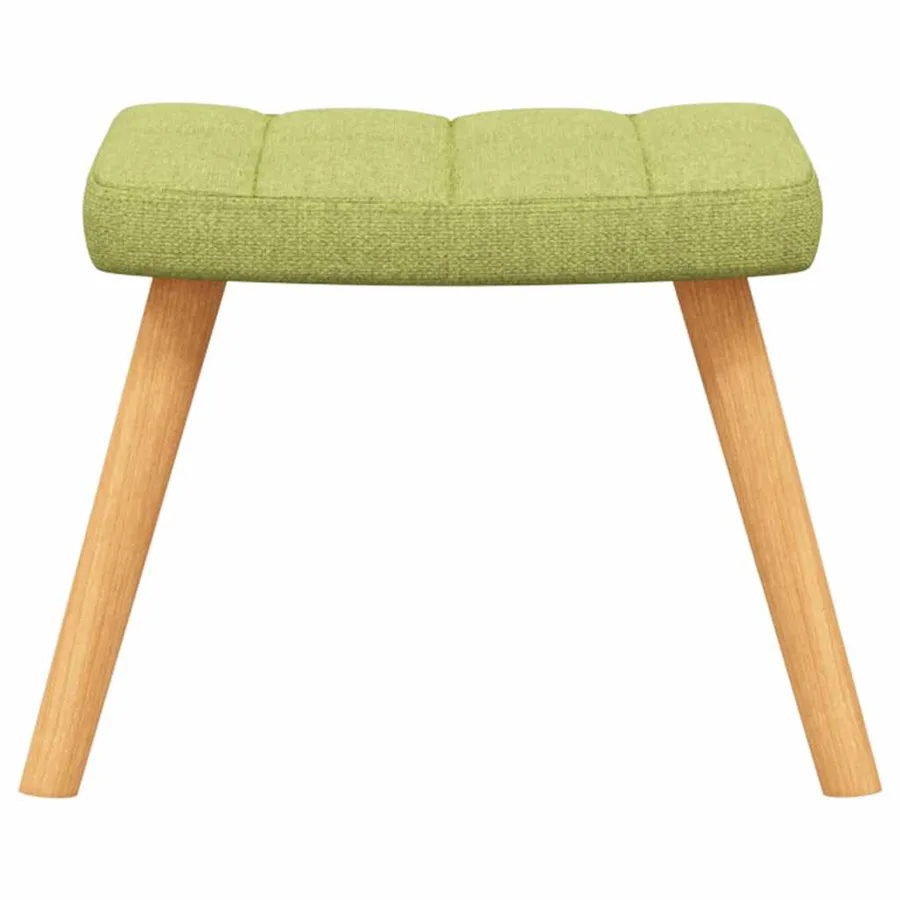 Chaise de relaxation avec tabouret Vert Tissu - 8