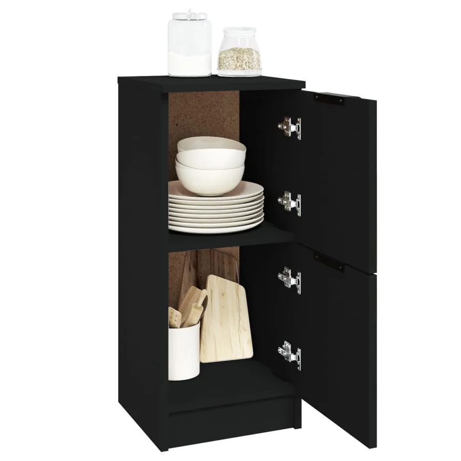 Buffets 2 pcs noir 30x30x70 cm bois d'ingénierie - 7