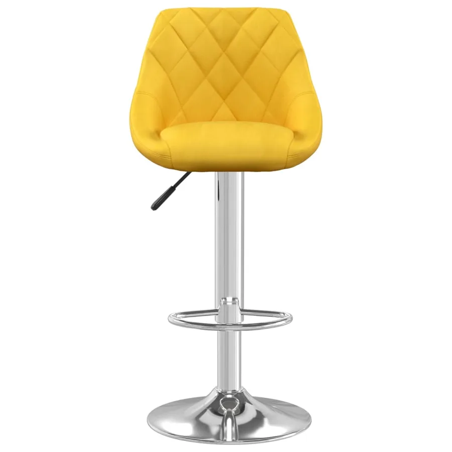 Tabourets de bar lot de 2 jaune moutarde velours - 4