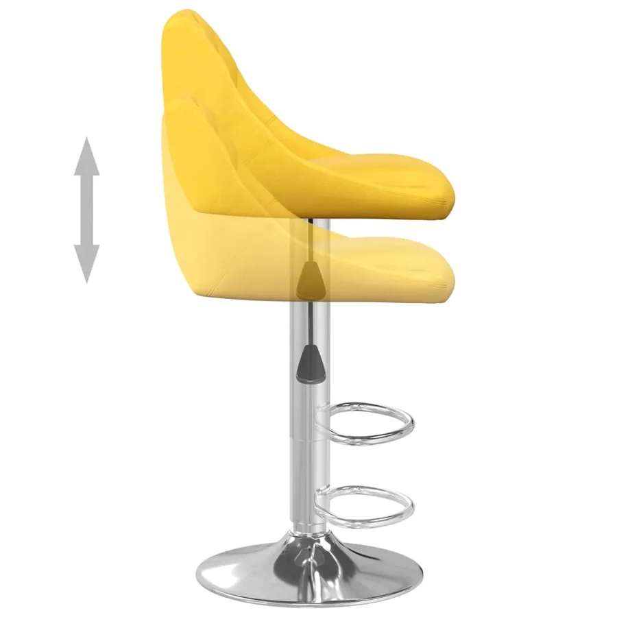 Tabourets de bar lot de 2 jaune moutarde velours - 7
