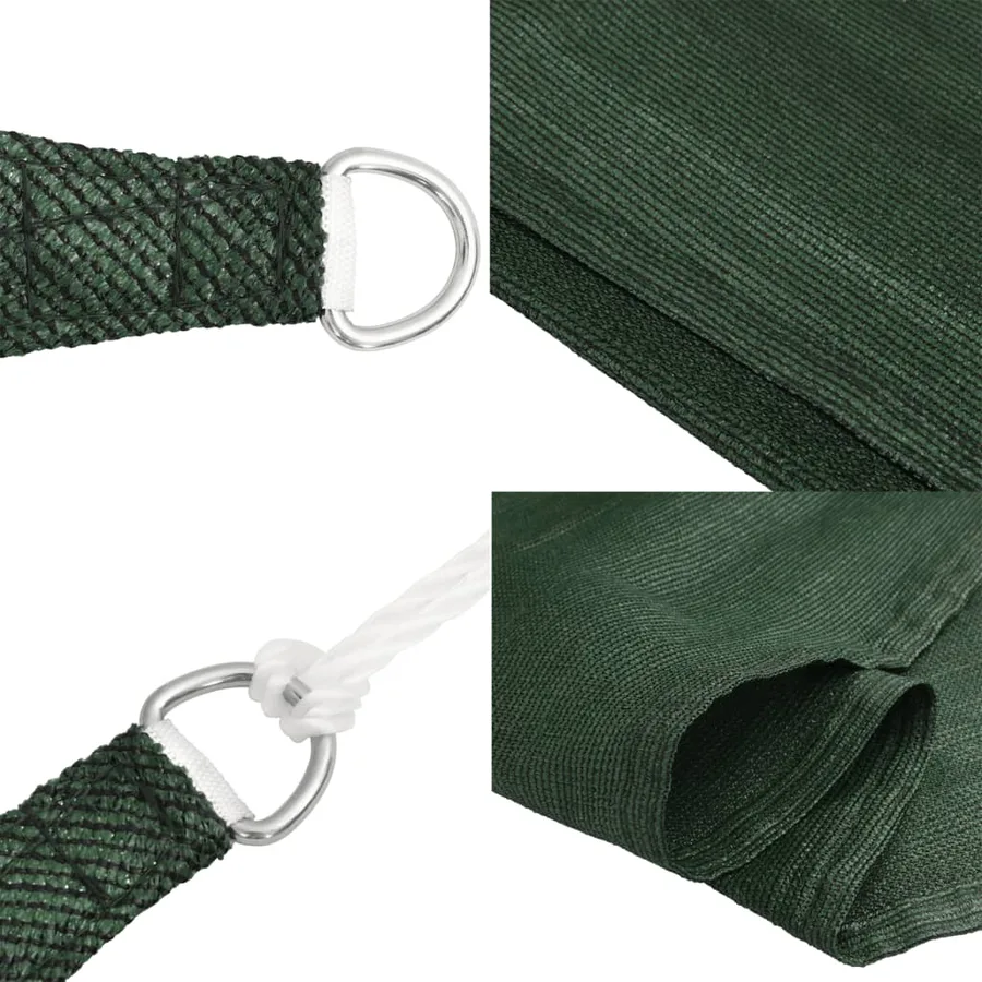 Voile d'ombrage 160 g/m² Vert foncé 3,5x3,5x4,9 m PEHD - 7