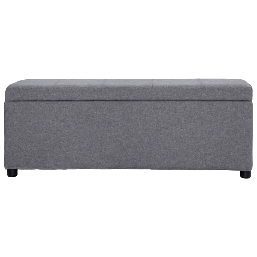 Banc avec compartiment de rangement 116 cm Gris clair Polyester - 2