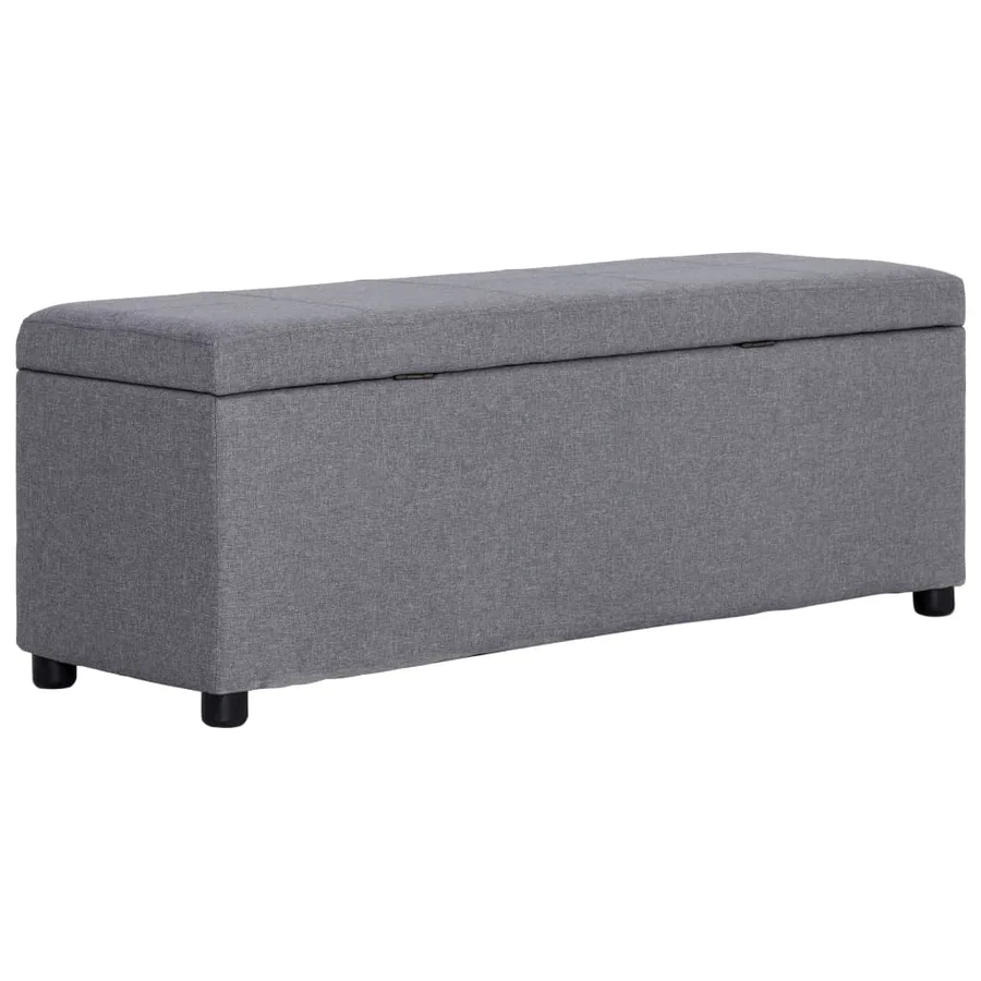 Banc avec compartiment de rangement 116 cm Gris clair Polyester - 4