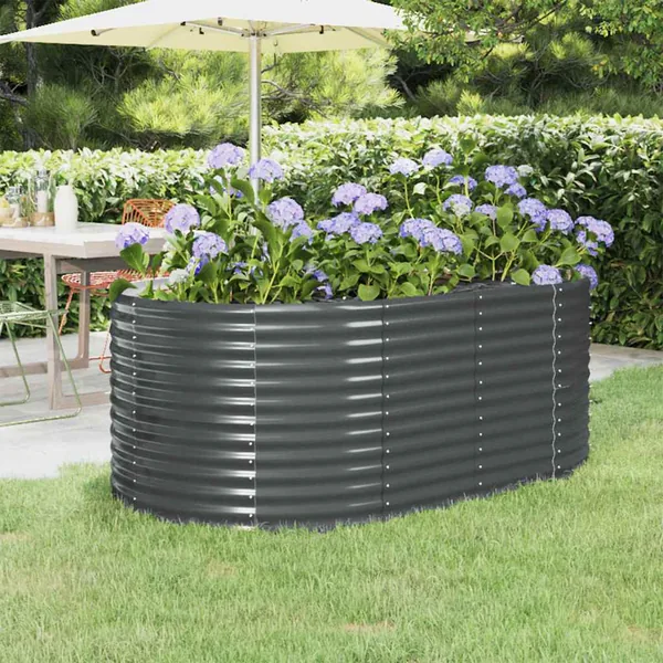 Lit surélevé de jardin Acier galvanisé Anthracite
