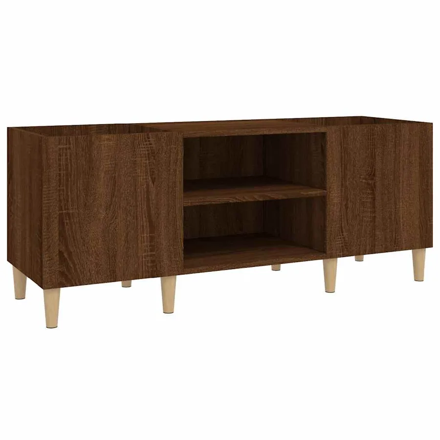 Armoire à disques chêne marron 121x38x48 cm bois d'ingénierie - 2