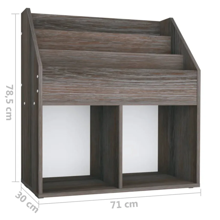 Porte-revue pour enfants Gris et chêne sonoma Bois d’ingénierie - 7