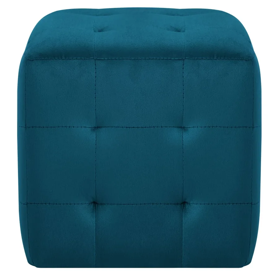 2 pcs Poufs Bleu 30 x 30 x 30 cm Tissu velours - 3
