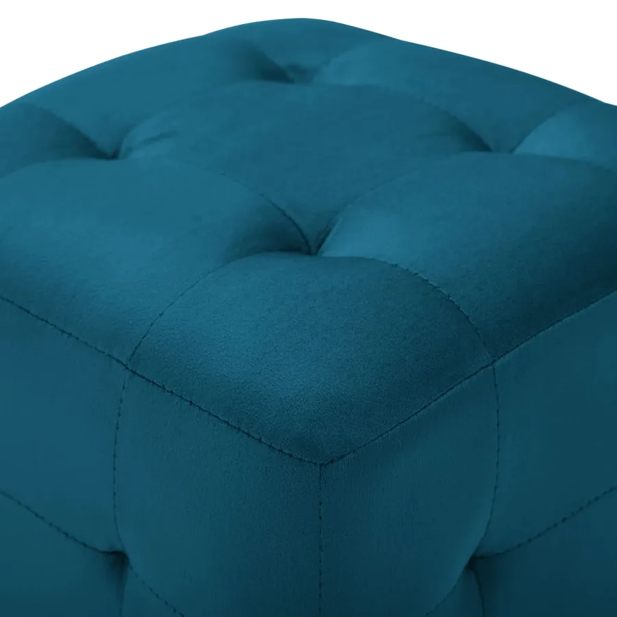 2 pcs Poufs Bleu 30 x 30 x 30 cm Tissu velours - 4