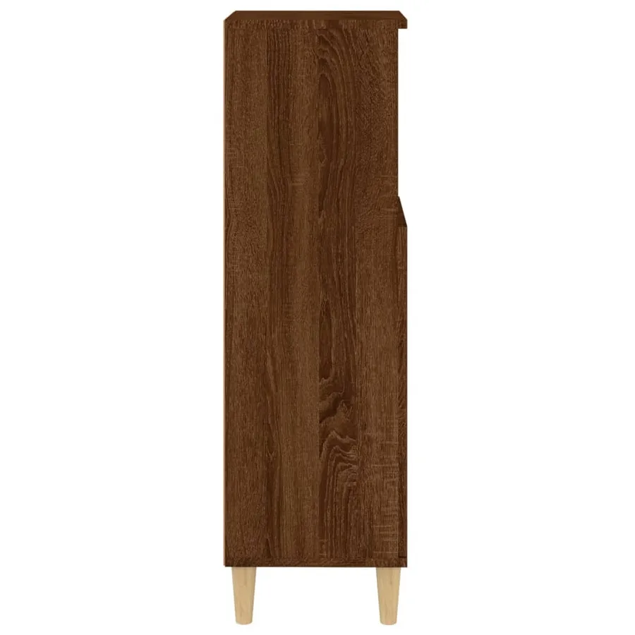Armoire de bain chêne marron 30x30x100 cm bois d'ingénierie - 8