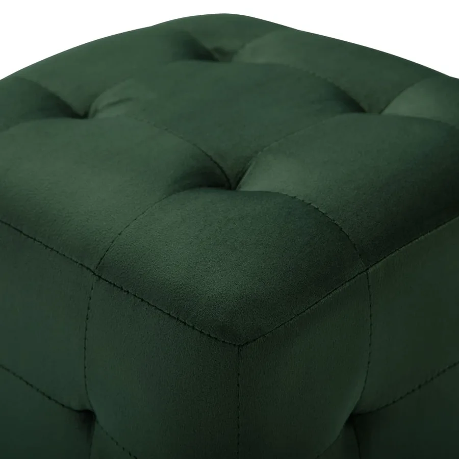 2 pcs Tables de chevet Vert 30x30x30 cm Tissu velours - 4