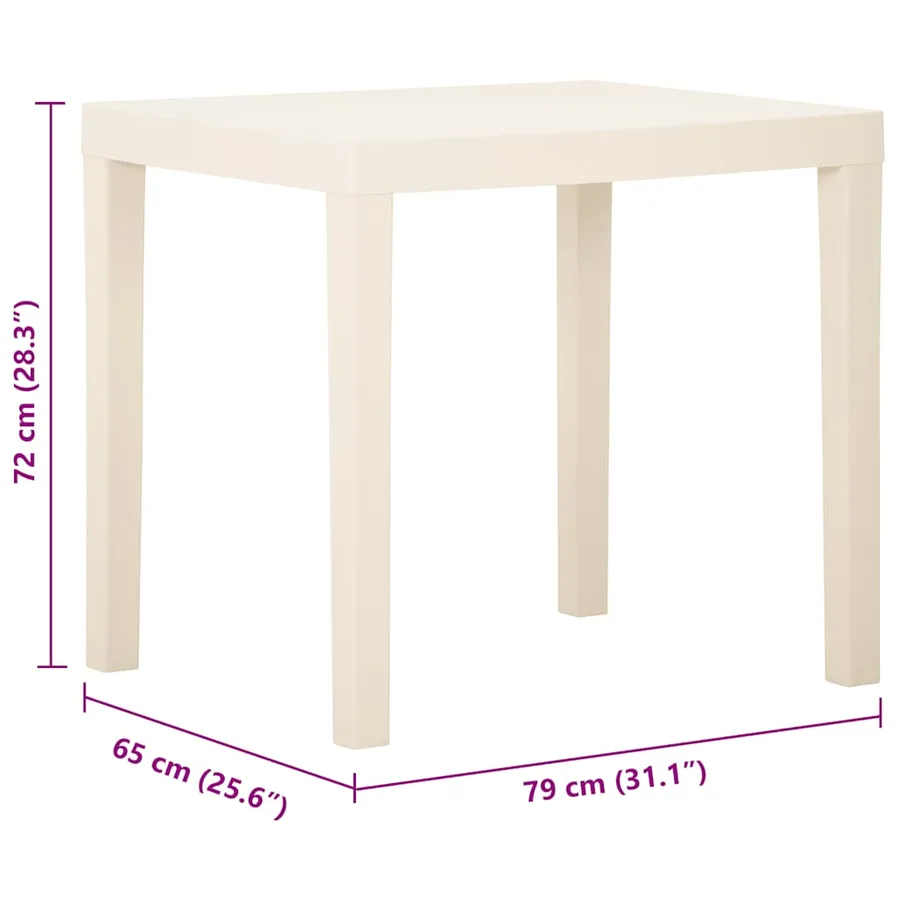 Table de jardin Blanc 79x65x72 cm Plastique - 5