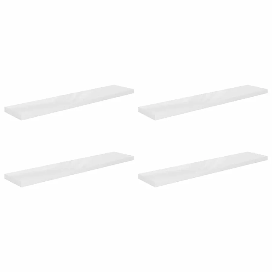 Étagère murale flottante 4pcs Blanc brillant 120x23,5x3,8cm MDF - 2