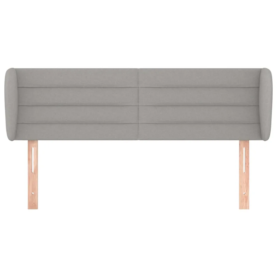 Tête de lit avec oreilles Gris clair 147x23x78/88 cm Tissu - 3