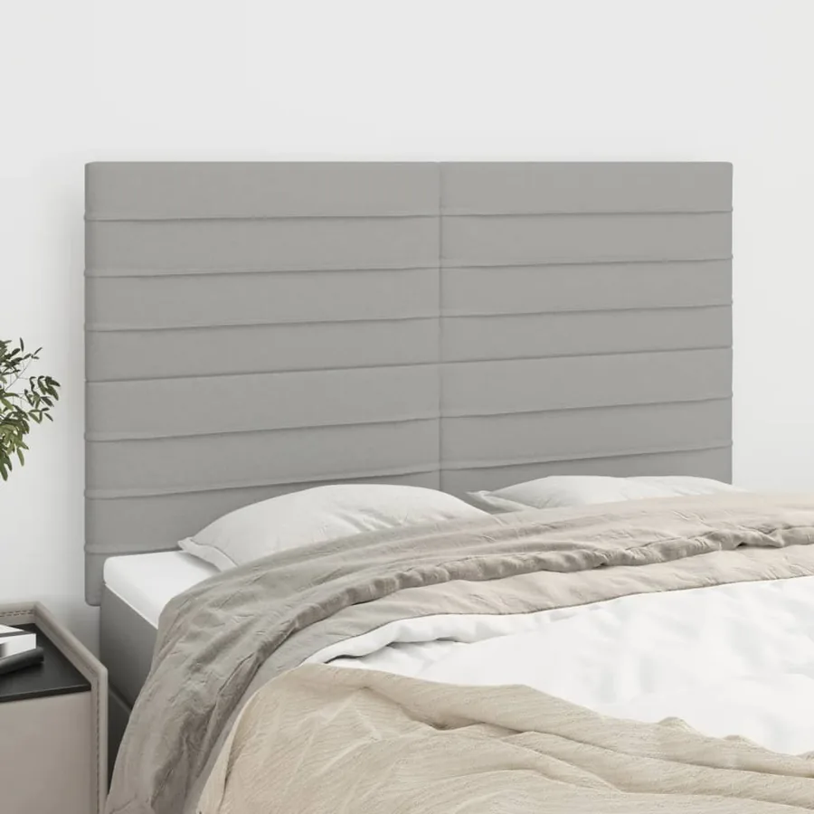 Tête de lit Gris clair 144 x 5 x 118/128 cm Tissu