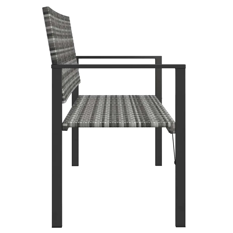 Banc de jardin à 2 places gris résine tressée - 4
