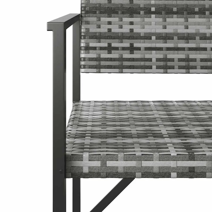 Banc de jardin à 2 places gris résine tressée - 6