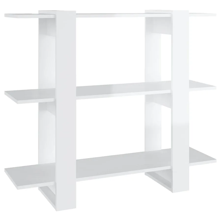 Bibliothèque/Séparateur de pièce Blanc brillant 100x30x87 cm - 2