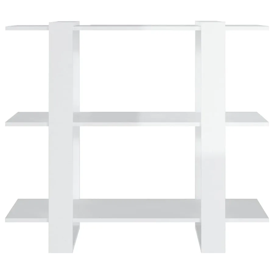 Bibliothèque/Séparateur de pièce Blanc brillant 100x30x87 cm - 3