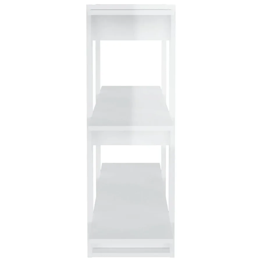 Bibliothèque/Séparateur de pièce Blanc brillant 100x30x87 cm - 4