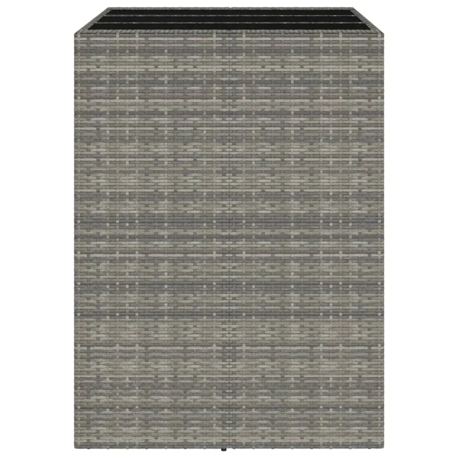 Table de bar et dessus en verre gris 105x80x110 cm poly rotin - 4